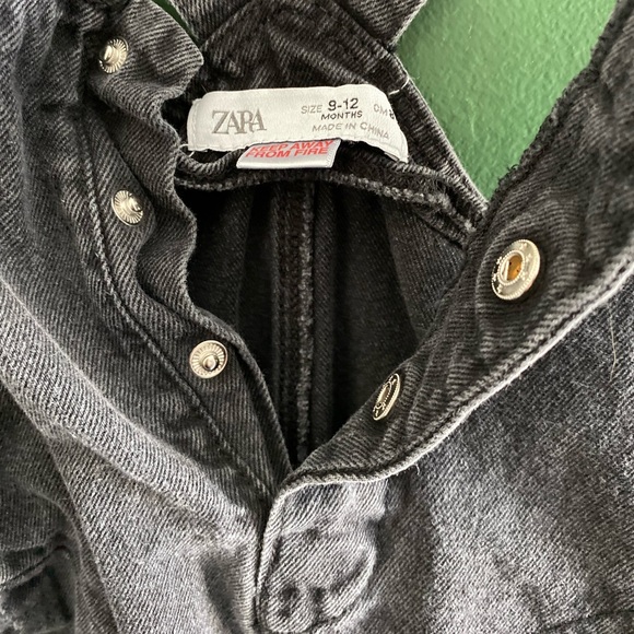 Black Denim Overalls - Picture 2 of 2